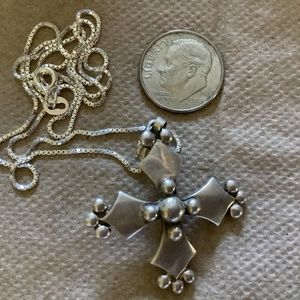 STERLING SILVER CROSS 16” STERLING SILVER CHAIN